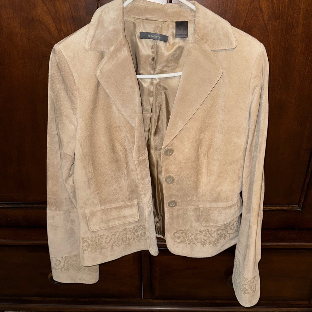 Liz Claiborne Tan Suede Blazer